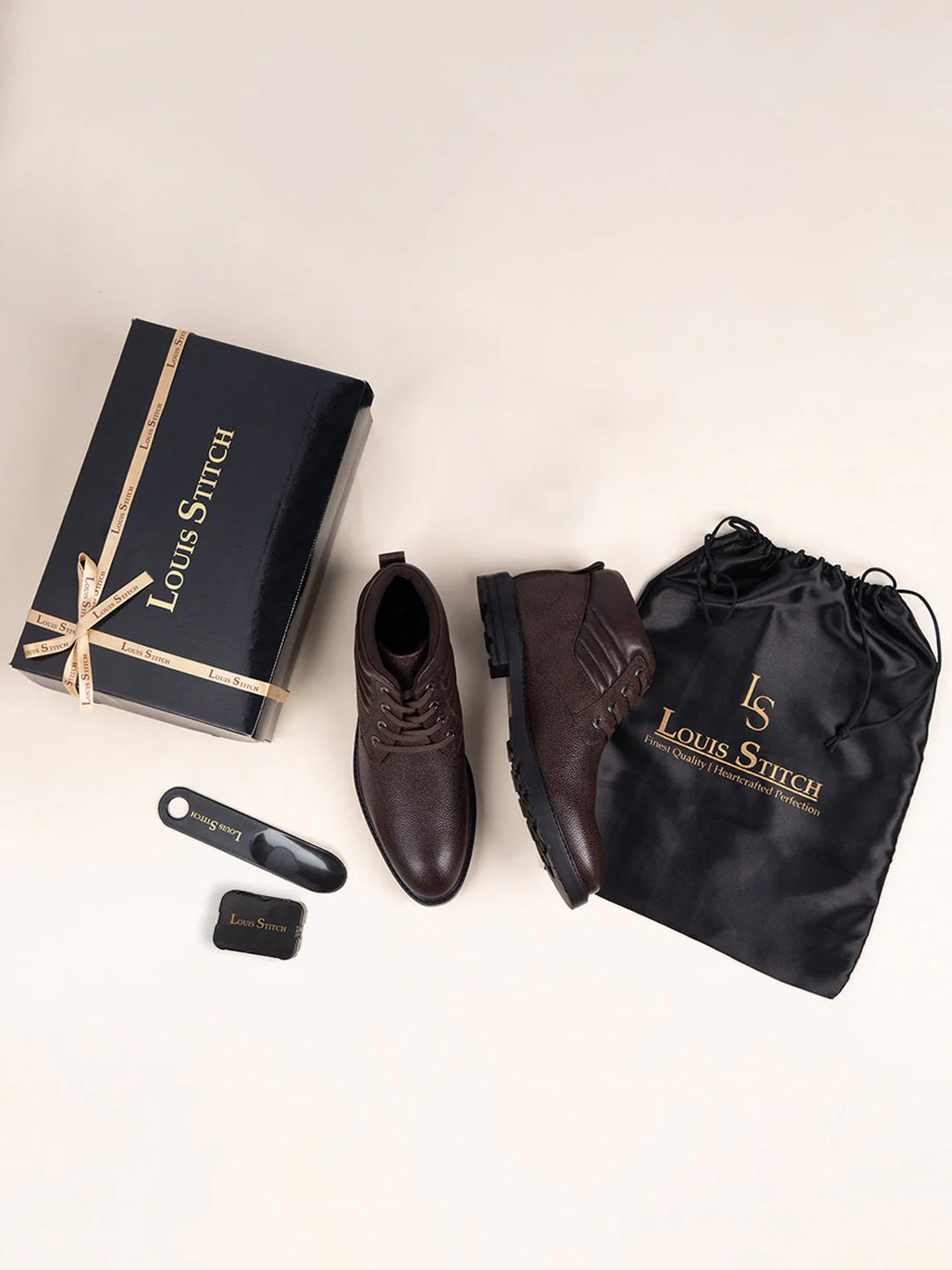 Brunette Brown Handcrafted Italian Leather High Ankle Chukka Boots