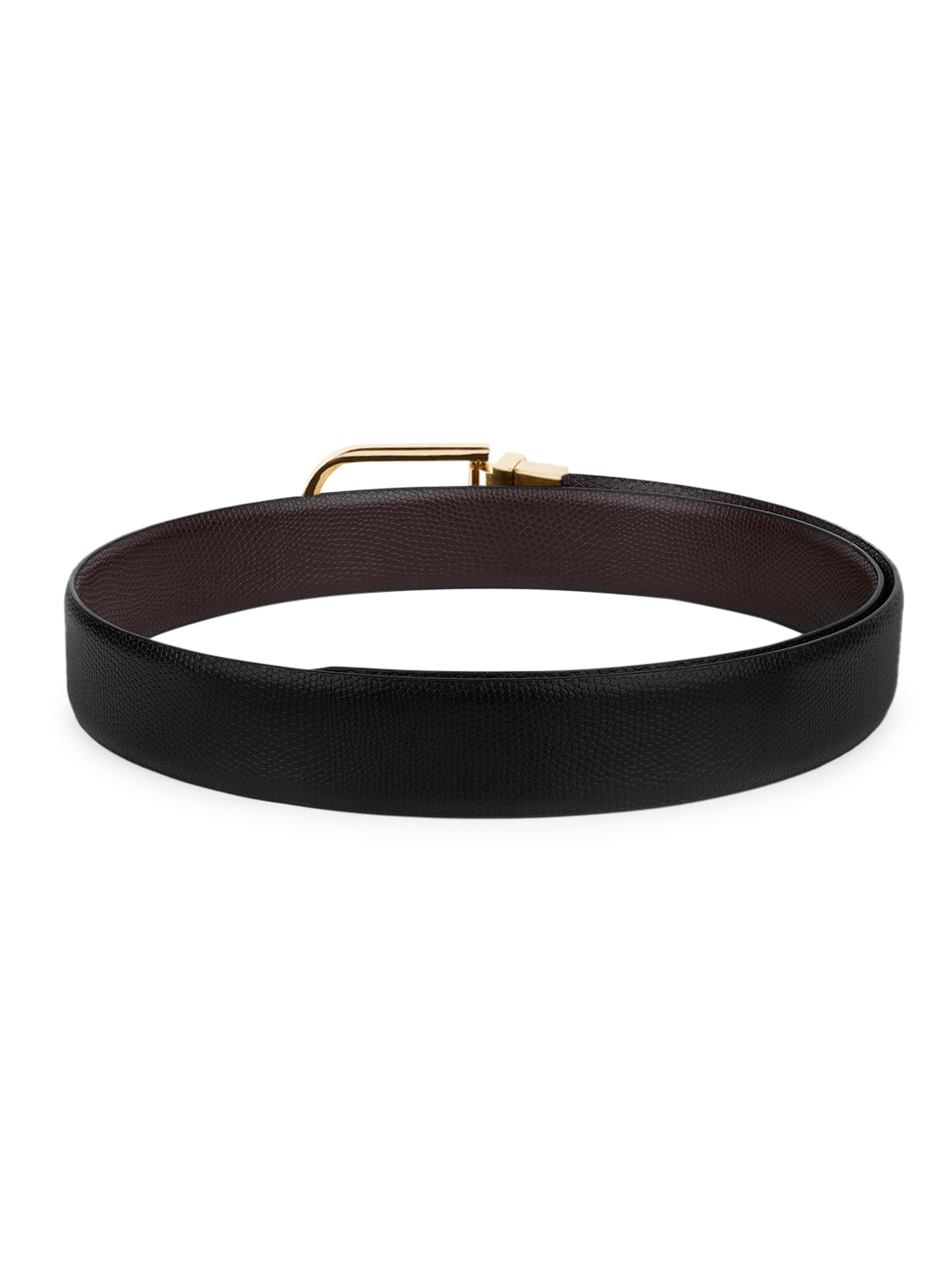 Men's Black & Brown Formal Italian Leather Reversible Belt For Men
