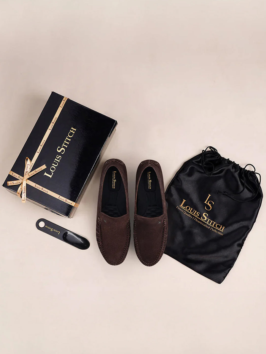 Brunette Brown Suede Leather Slip-On Penny Loafers