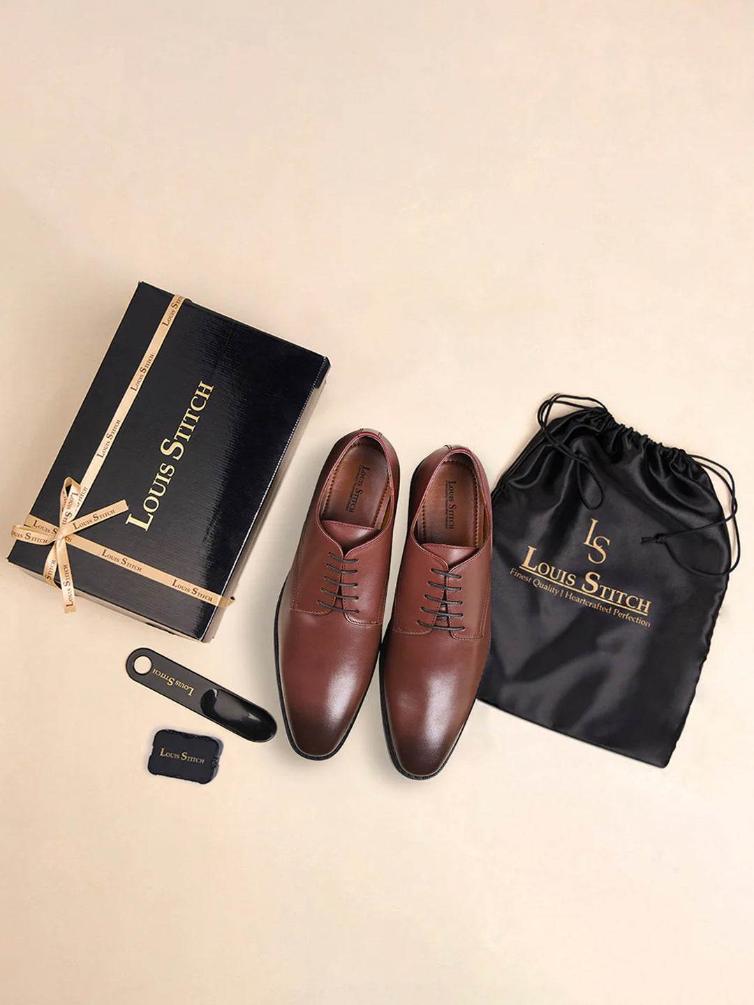 Russet Tan Egyptian Crust Leather Derby Shoes