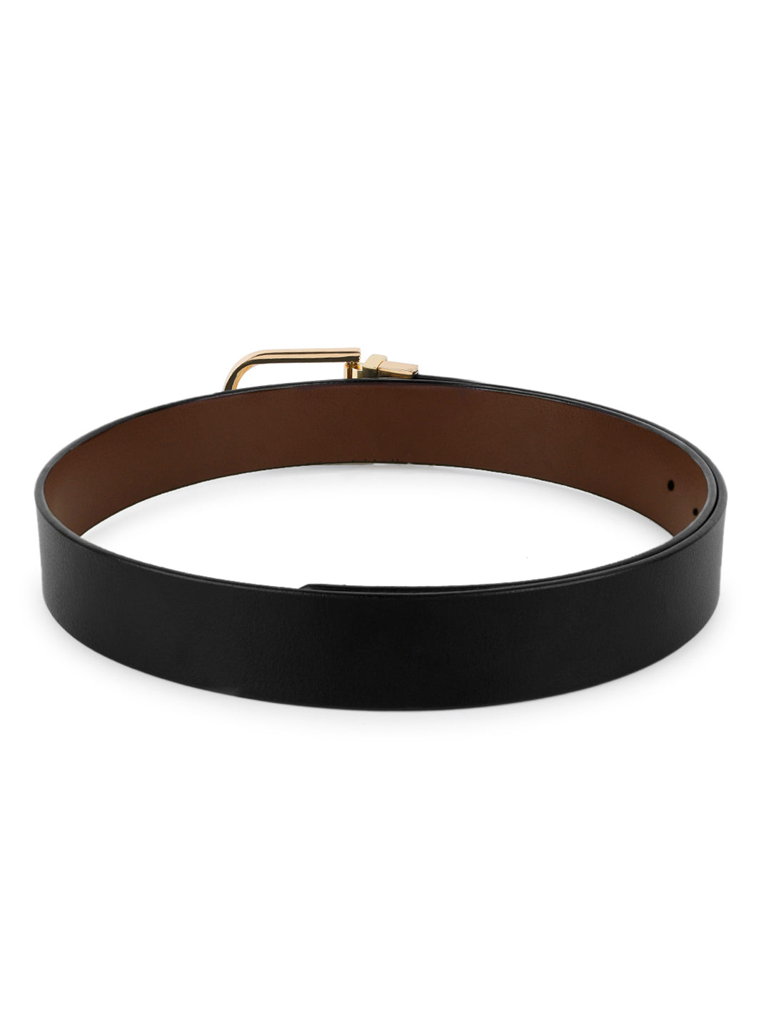 Men's Black & Brown Formal Italian Leather Reversible Belt For Men