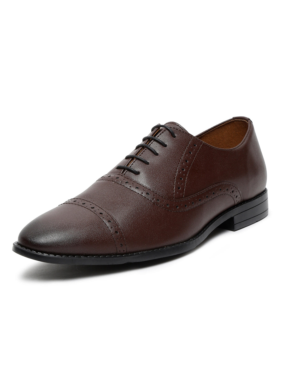 Brunette Brown Oxford Style Comfortable Formal Laceup Shoes