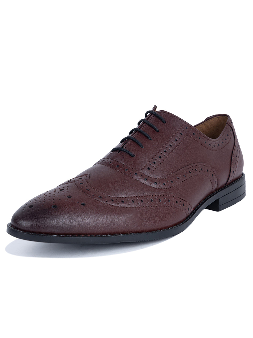 Rosewood Wingtip Brogue Style Comfortable Formal Lace Up Shoes