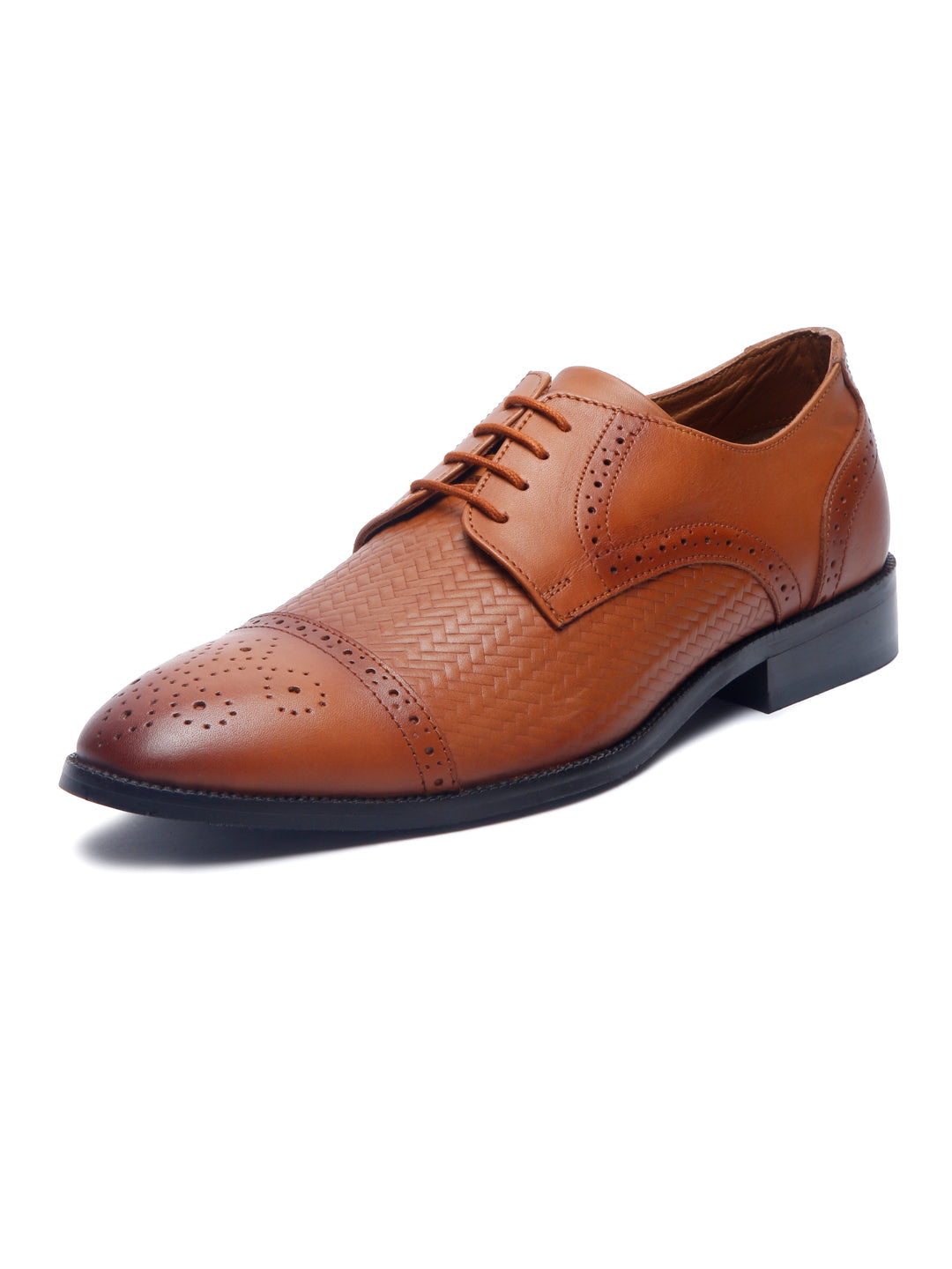 Russet Tan Handmade Premium Italian Leather Weaved Oxfords