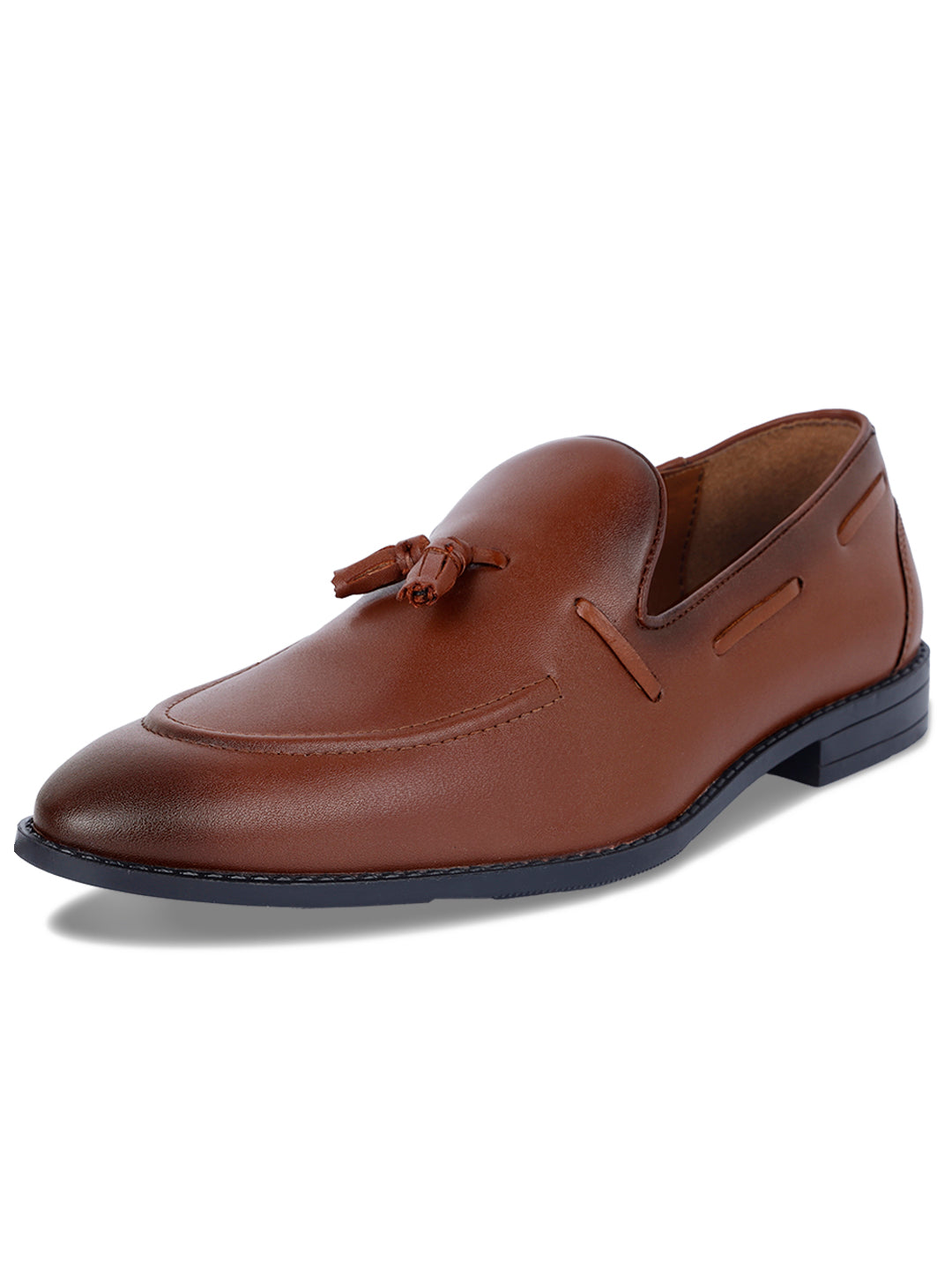 Tan Handcrafted Tassel Moccasins Slipons