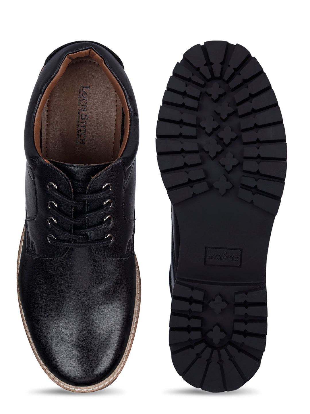 Jet Black Handcrafted Derby Lace Up Boots