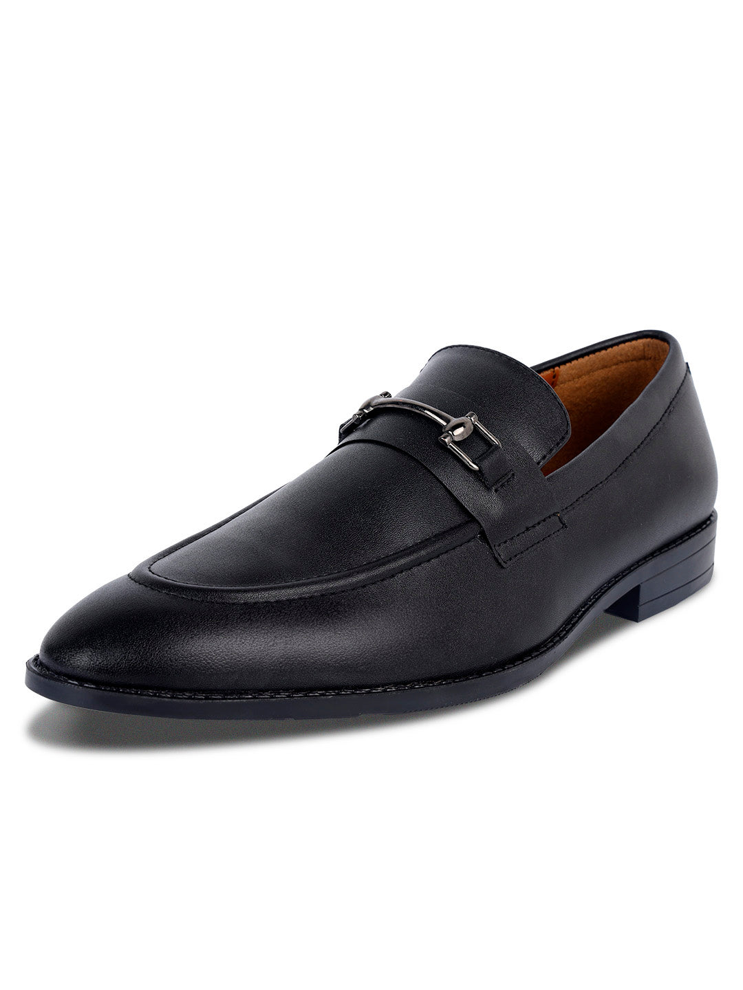 Obsidian Black Shoes Slipon Style Comfortable Moccasins with Buckle