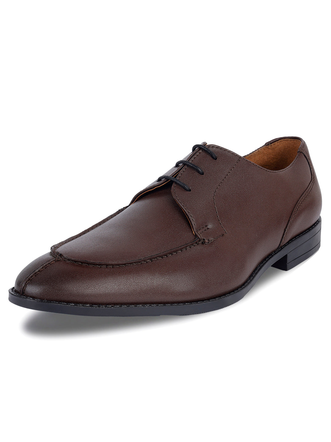Brunette Brown Handcrafted Derby Laceups Shoes