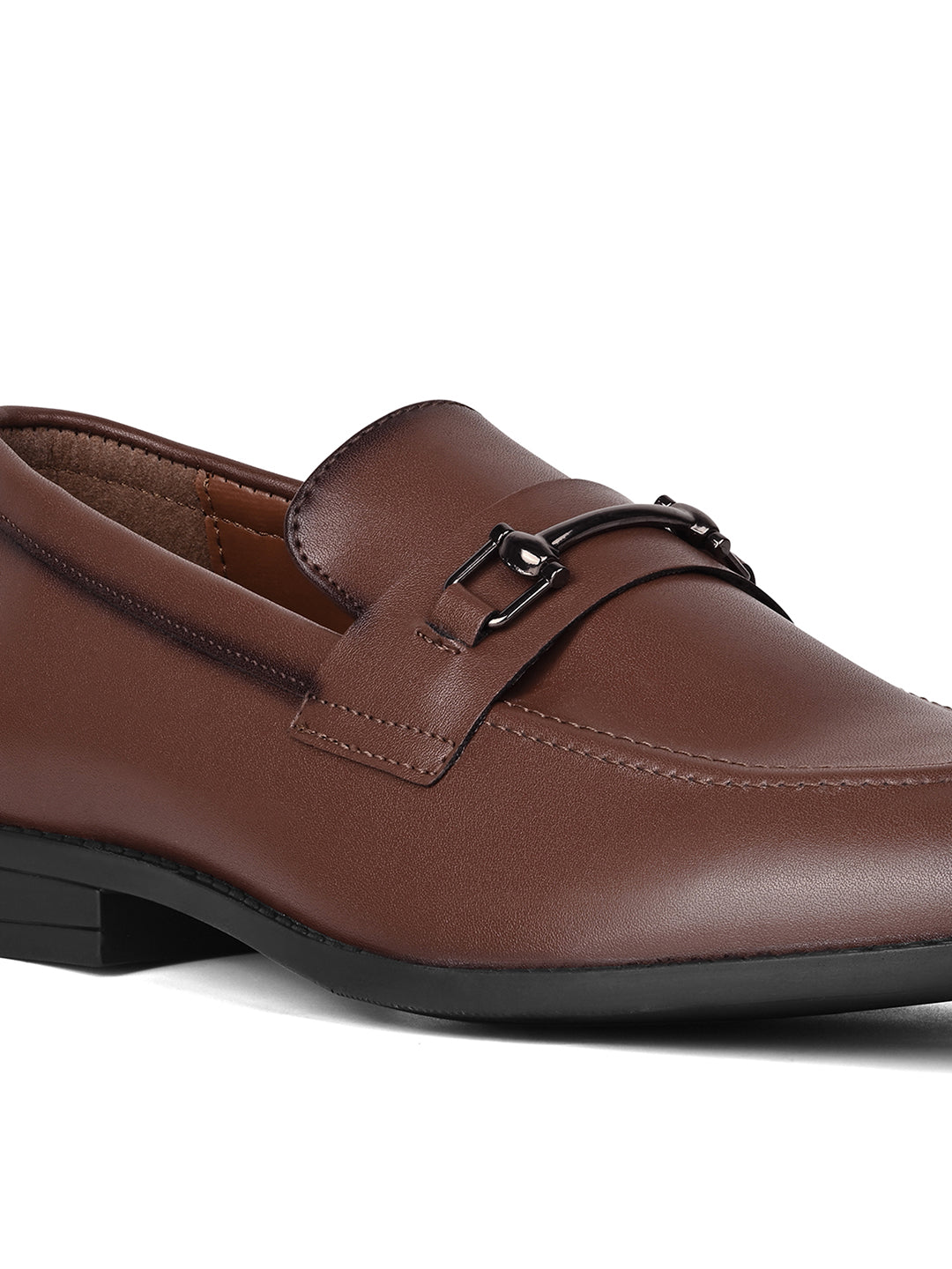 Russet Tan Shoes Slipon Style Comfortable Moccasins with Buckle