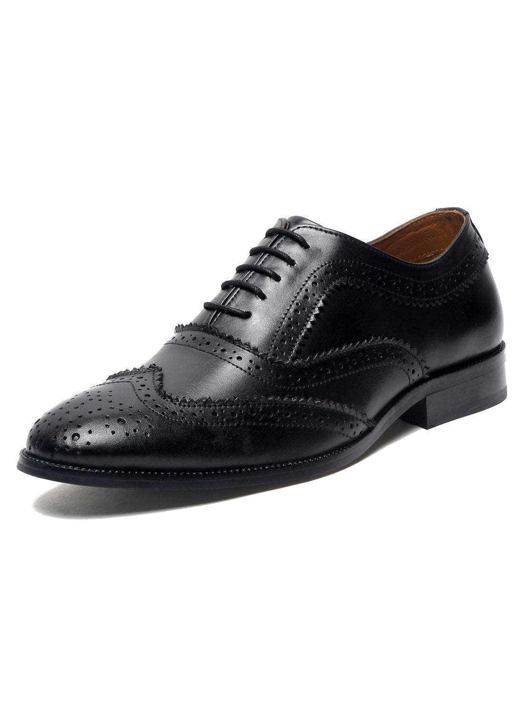 Jet Black Handmade Premium Italian Leather Brogues