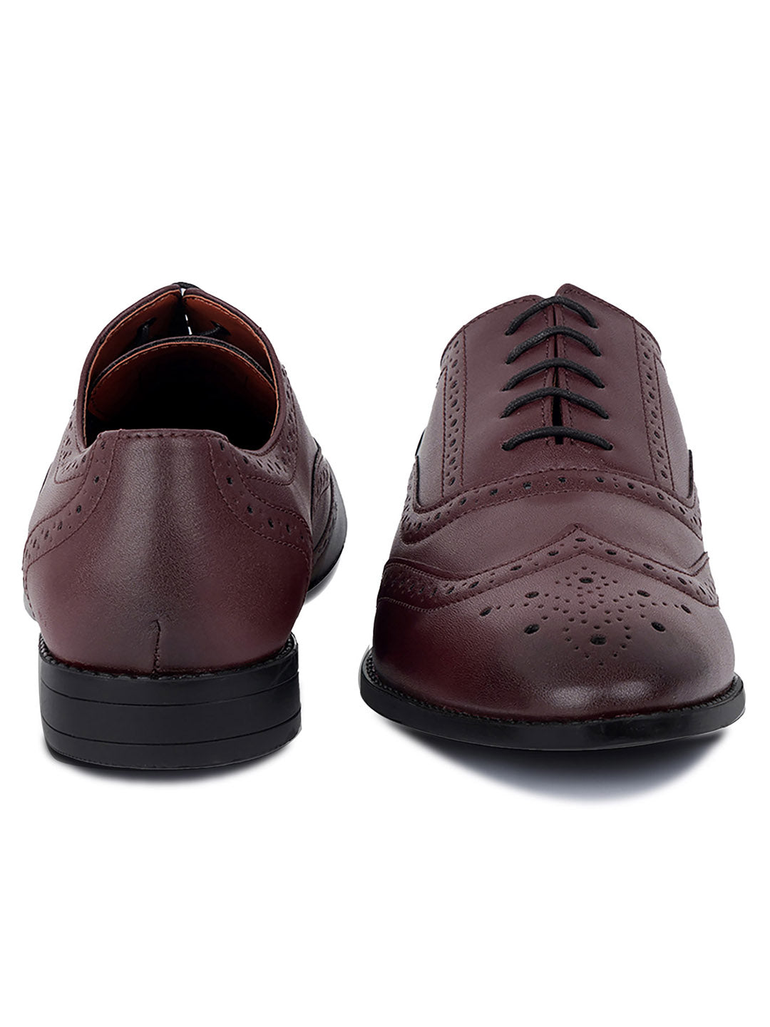 Rosewood Wingtip Brogue Style Comfortable Formal Lace Up Shoes