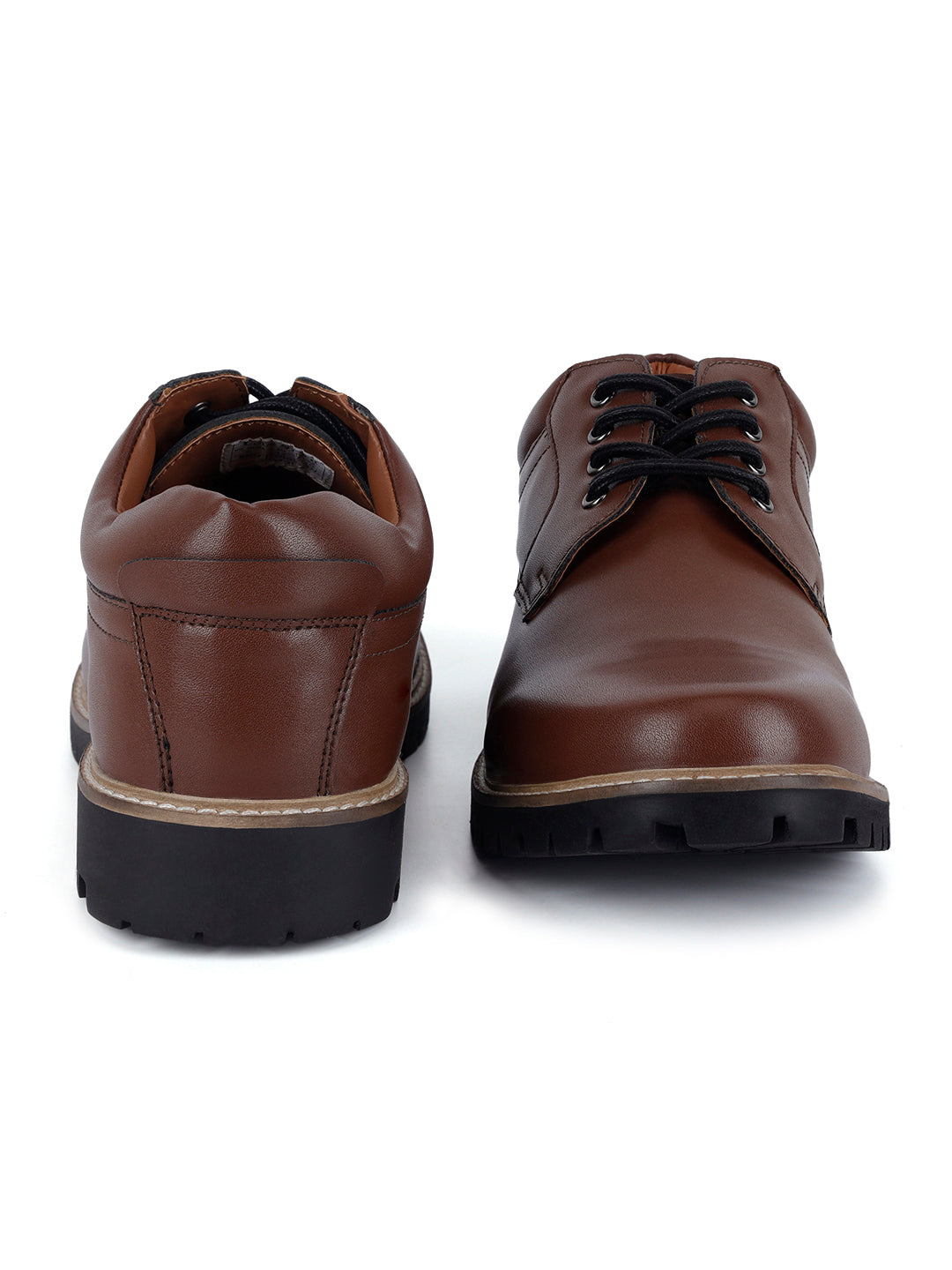 Tan Handcrafted Derby Lace Up Boots