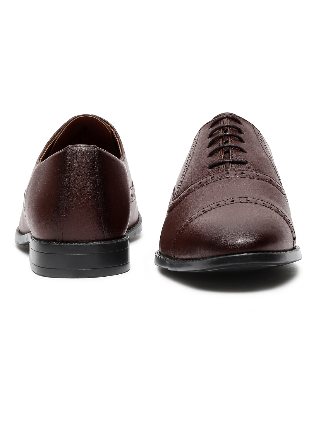 Brunette Brown Oxford Style Comfortable Formal Laceup Shoes