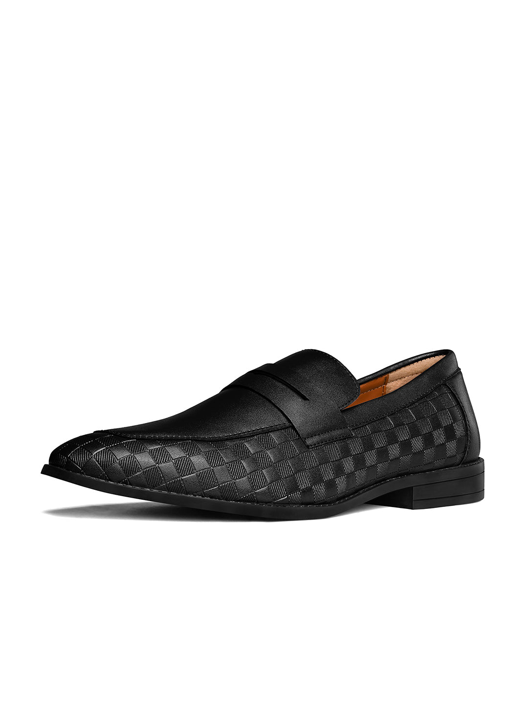 Jet Black Handcrafted Embossed Moccasin Slipon