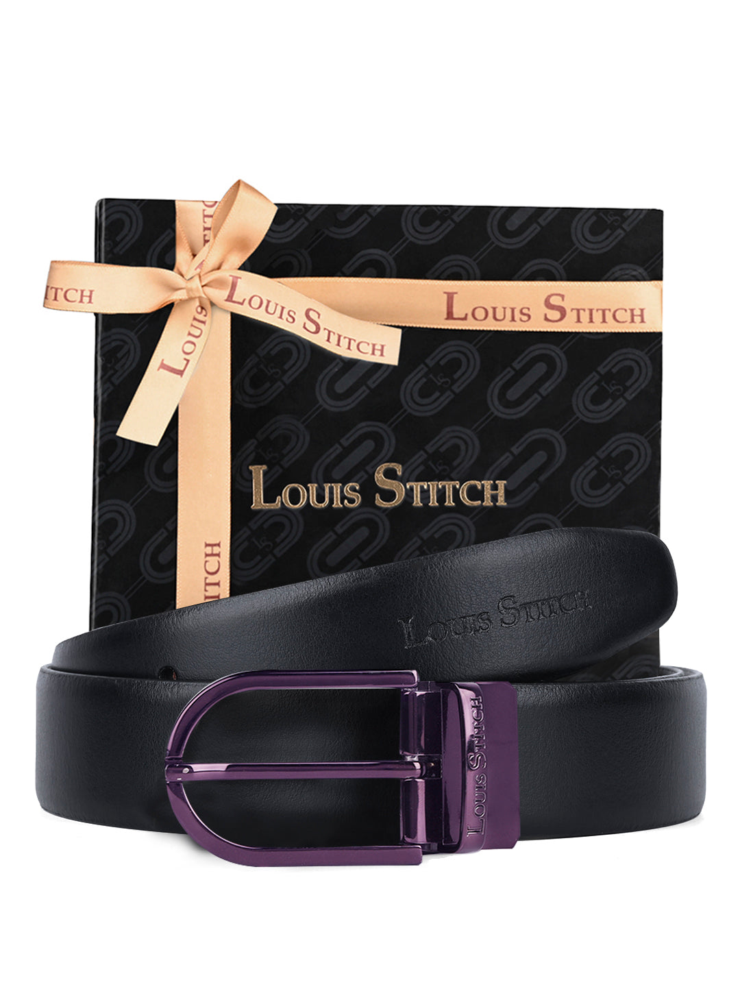 Men's Black & Brown Formal Italian Leather Reversible Belt For Men