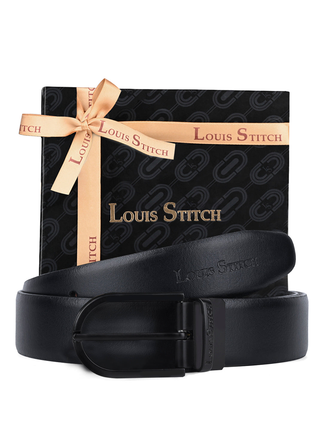 Men's Black & Brown Formal Italian Leather Reversible Belt For Men