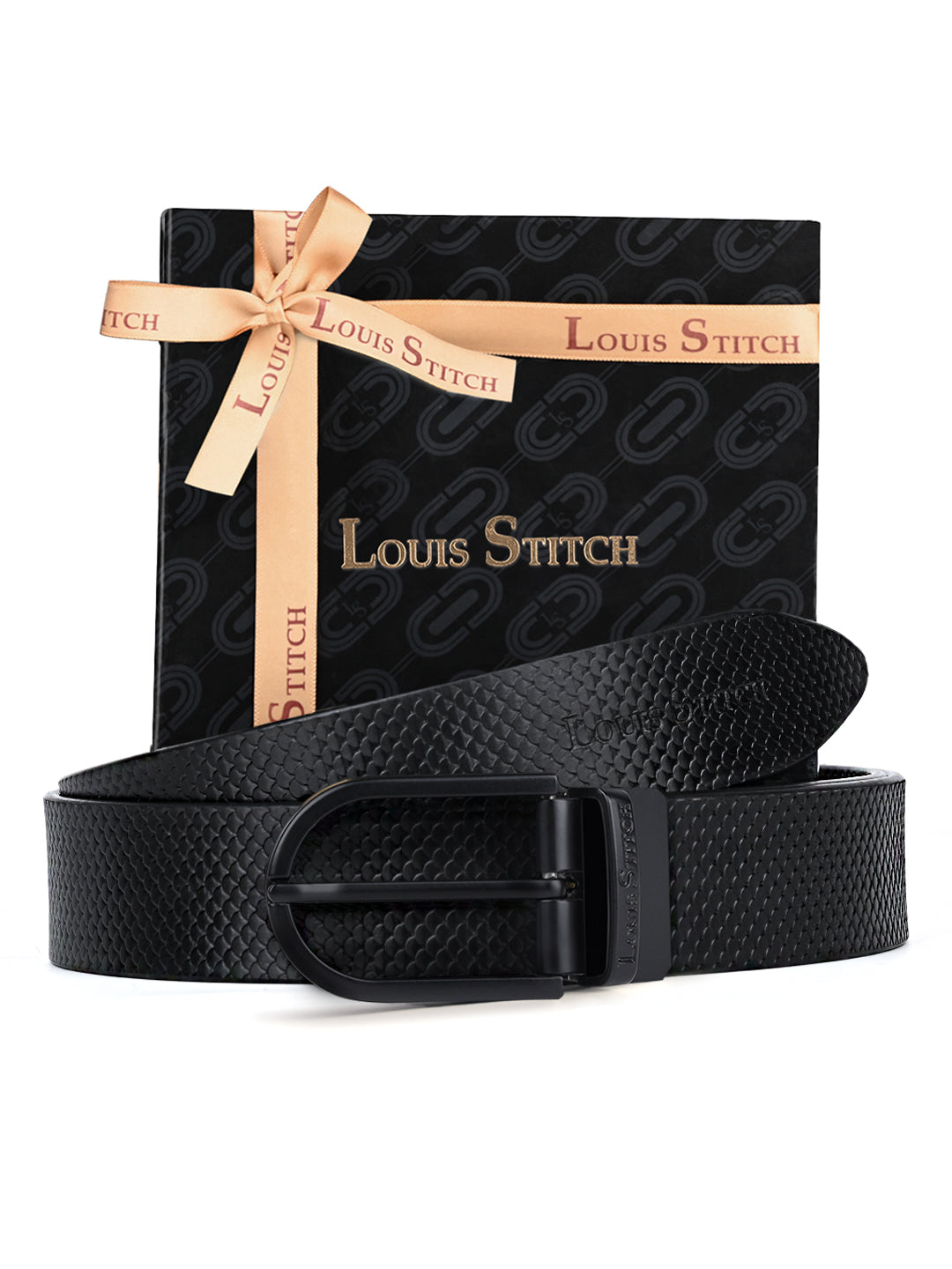 Men's Black & Brown Formal Italian Leather Reversible Belt For Men