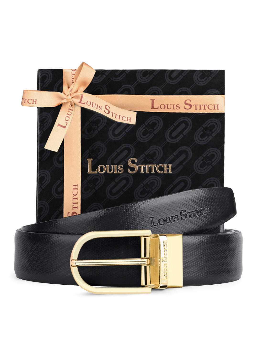 Men's Black & Brown Formal Italian Leather Reversible Belt For Men
