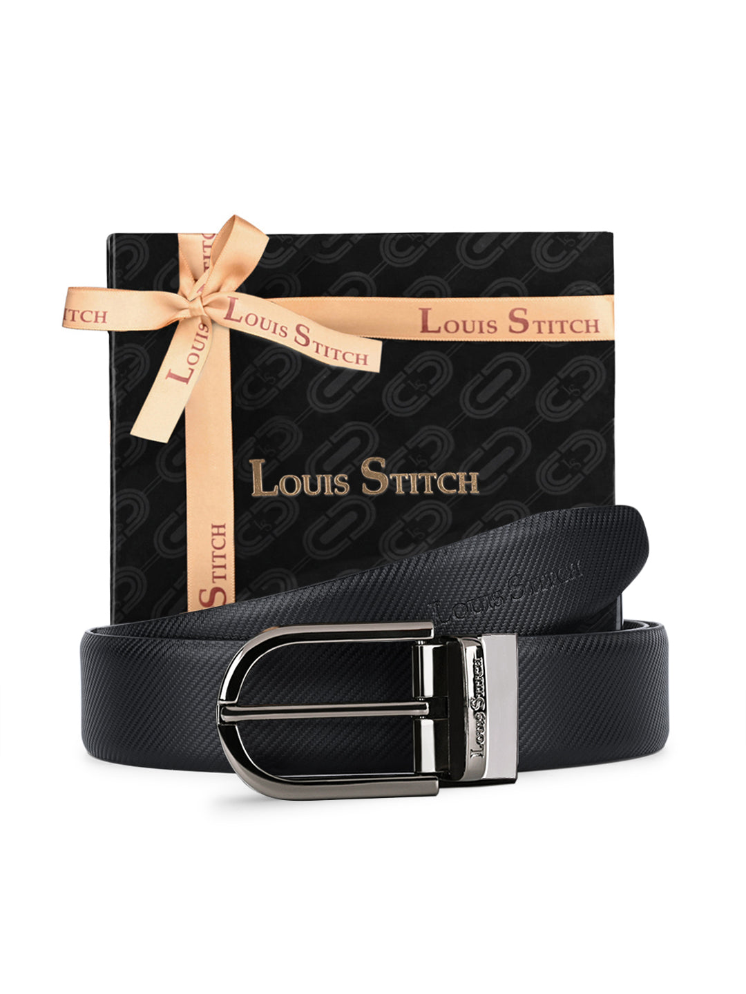 Men's Black & Brown Formal Italian Leather Reversible Belt For Men
