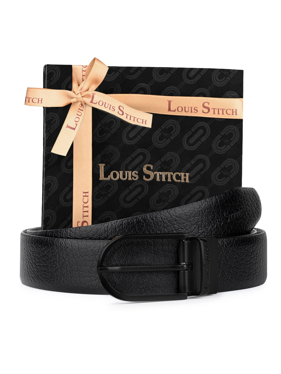 Men's Black & Brown Formal Italian Leather Reversible Belt For Men
