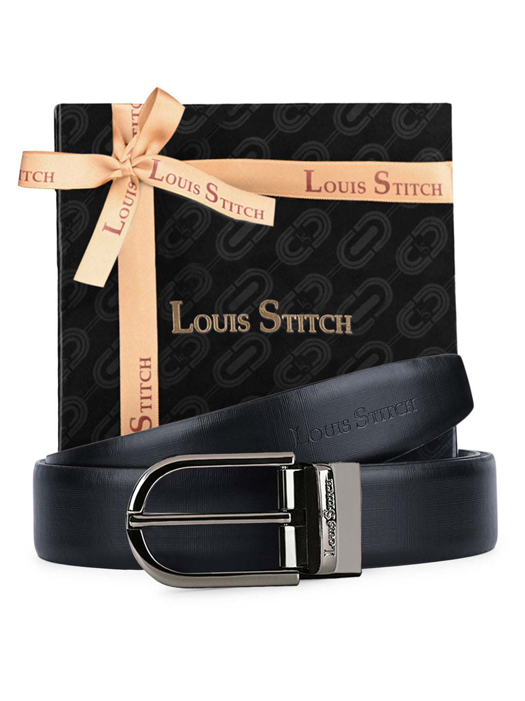 Men's Black & Brown Formal Italian Leather Reversible Belt For Men