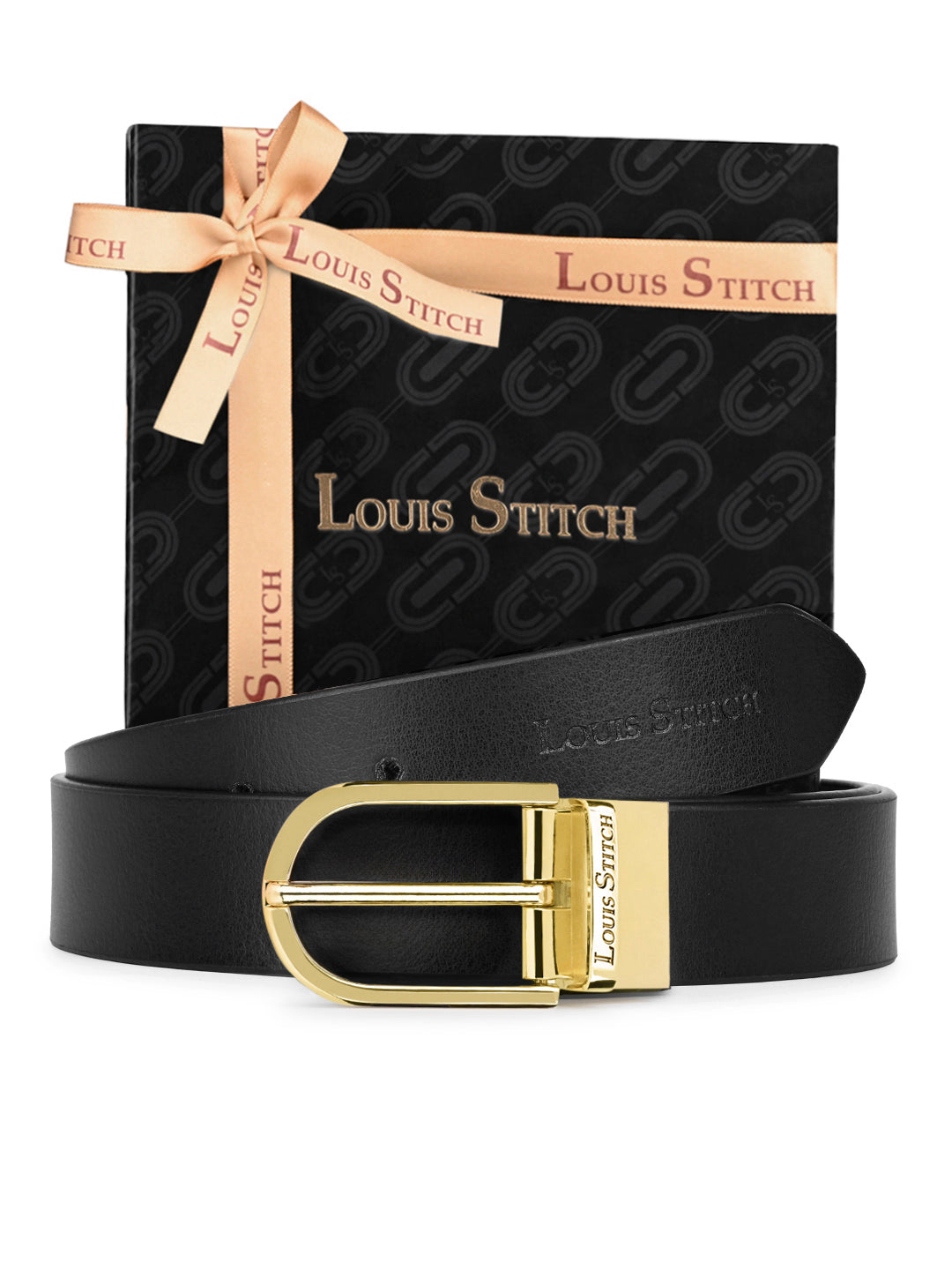 Men's Black & Brown Formal Italian Leather Reversible Belt For Men