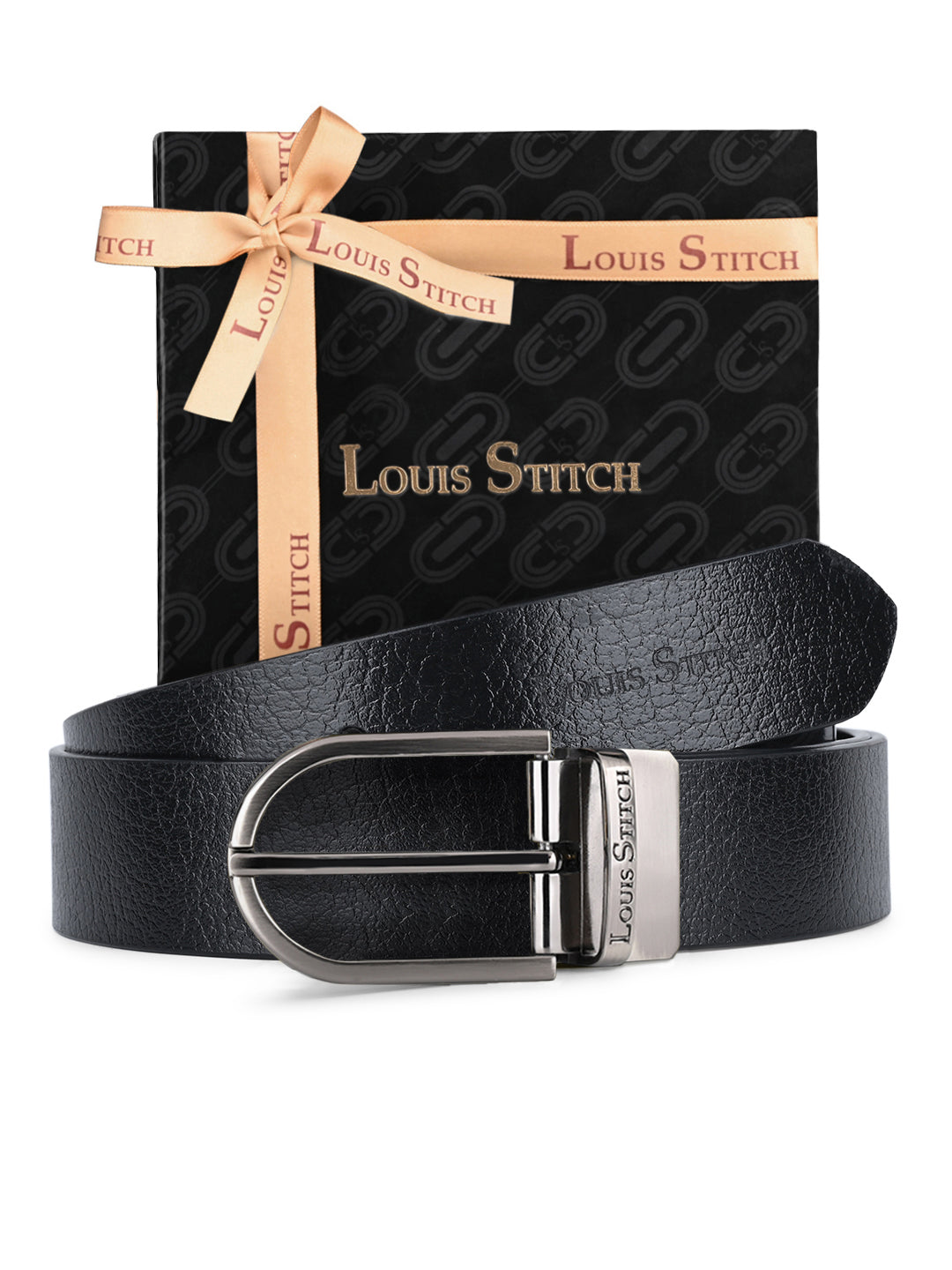 Men's Black & Brown Formal Italian Leather Reversible Belt For Men