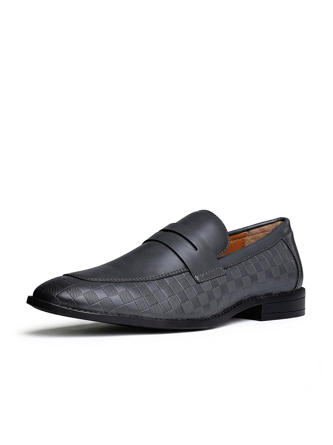 Ash Grey Handcrafted Embossed Moccasin Slipon