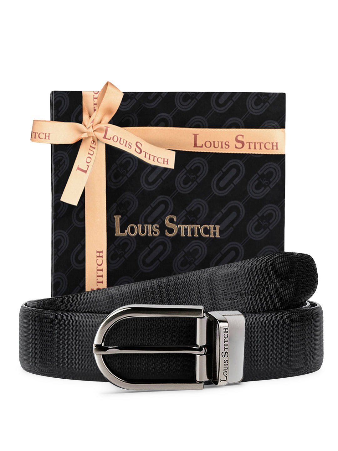 Men's Black & Brown Formal Italian Leather Reversible Belt For Men