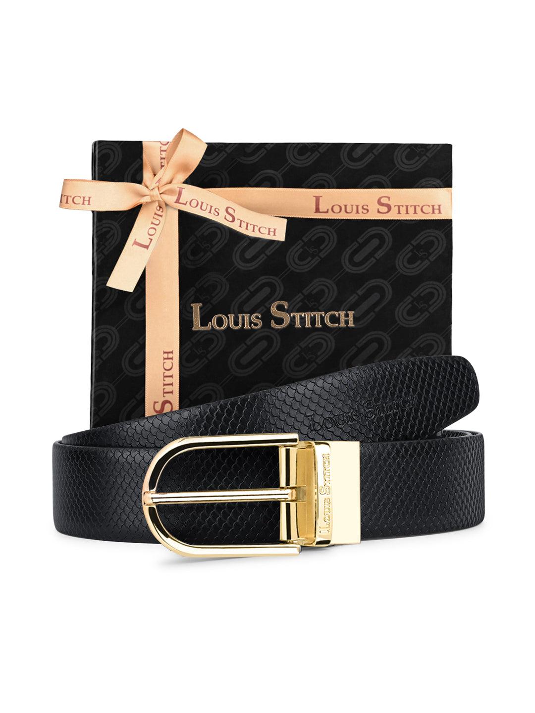 Men's Black & Brown Formal Italian Leather Reversible Belt For Men