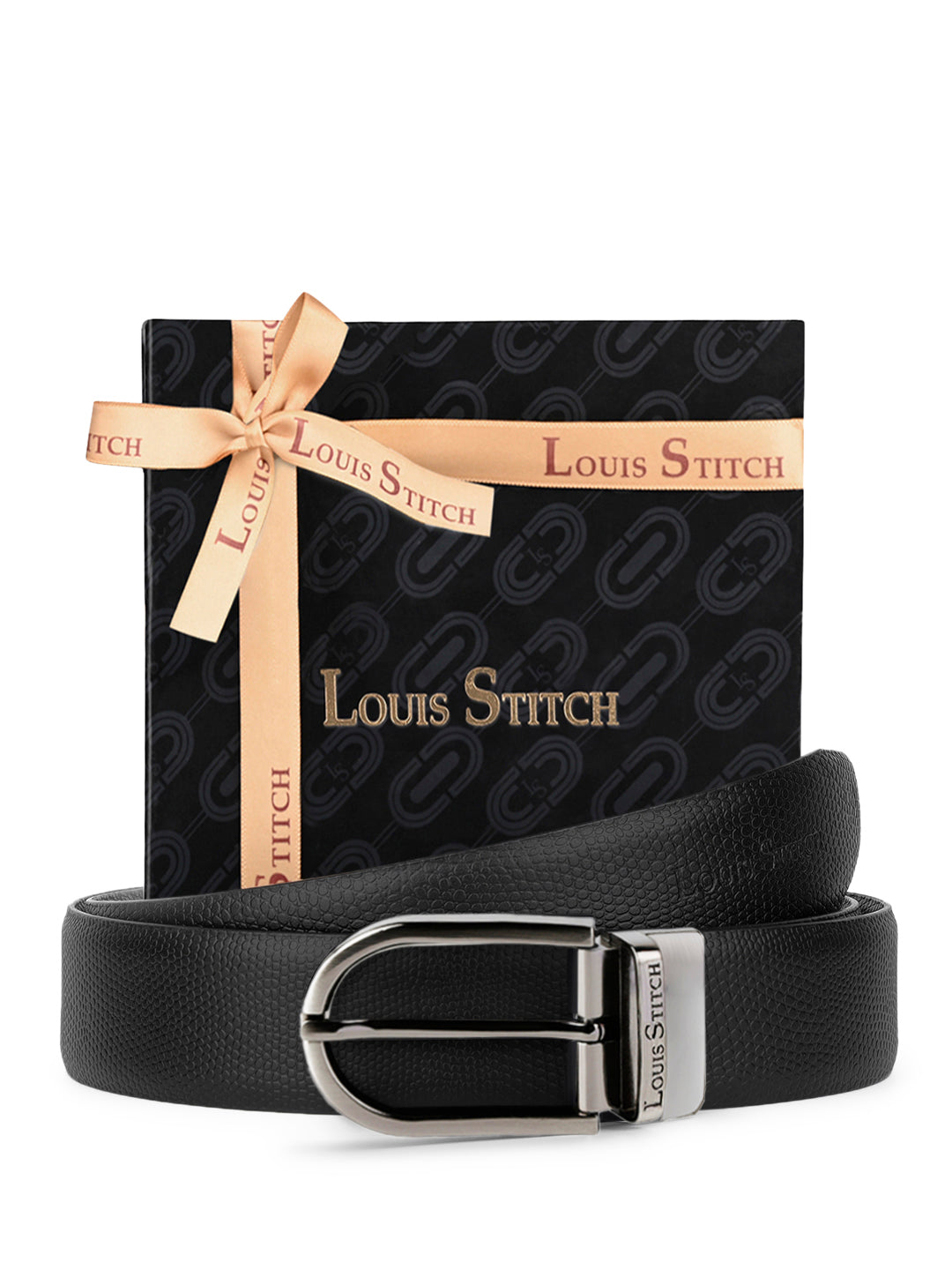 Men's Black & Brown Formal Italian Leather Reversible Belt For Men