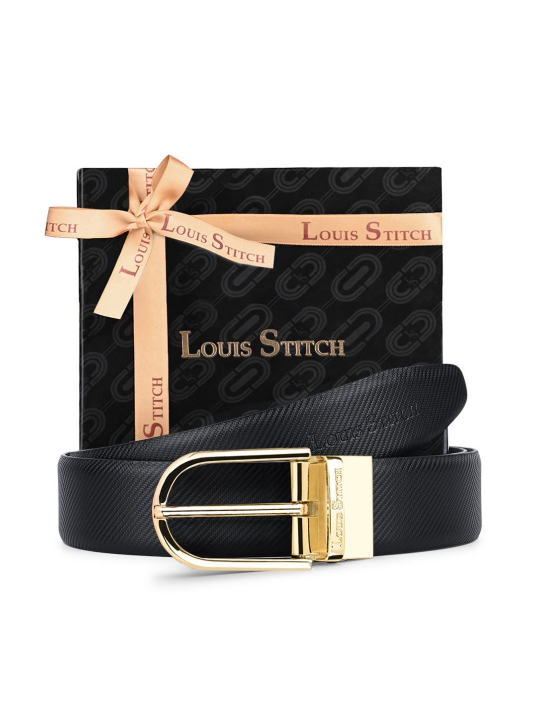 Men's Black & Brown Formal Italian Leather Reversible Belt For Men