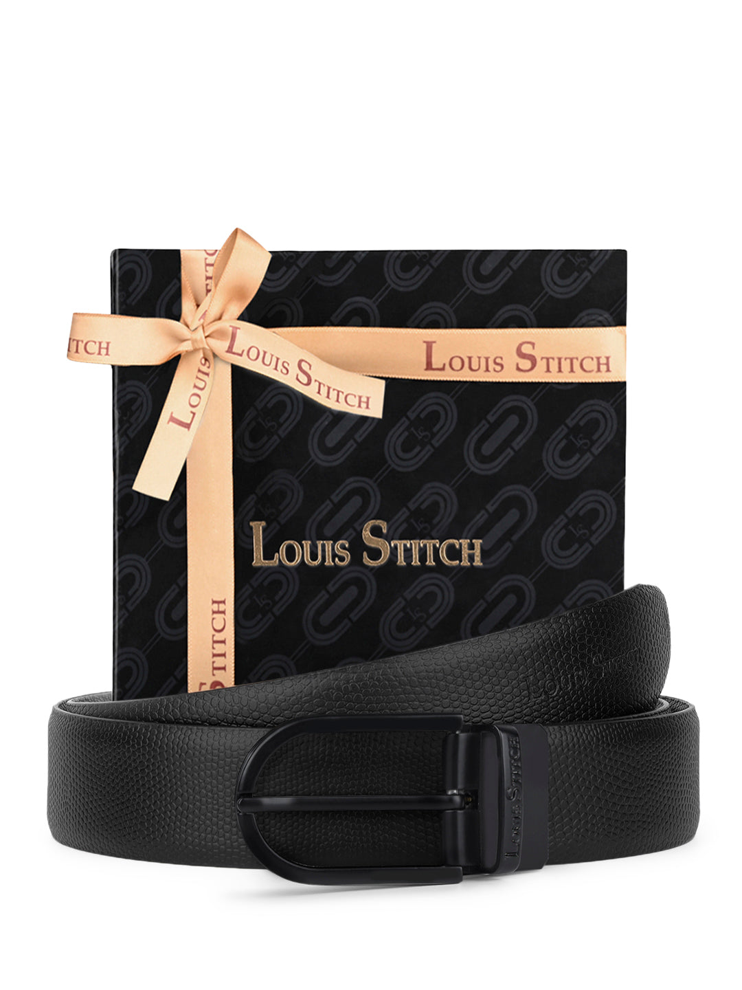 Men's Black & Brown Formal Italian Leather Reversible Belt For Men