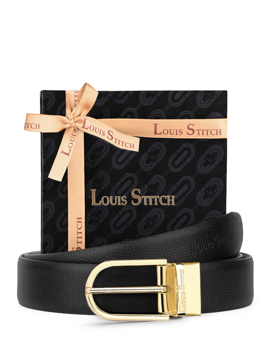 Men's Black & Brown Formal Italian Leather Reversible Belt For Men