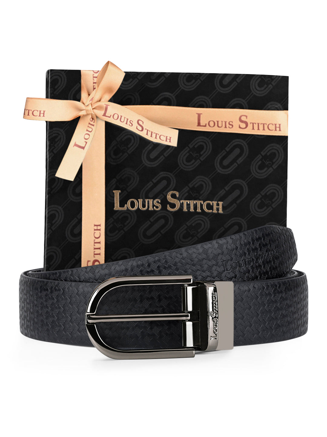 Men's Black & Brown Formal Italian Leather Reversible Belt For Men