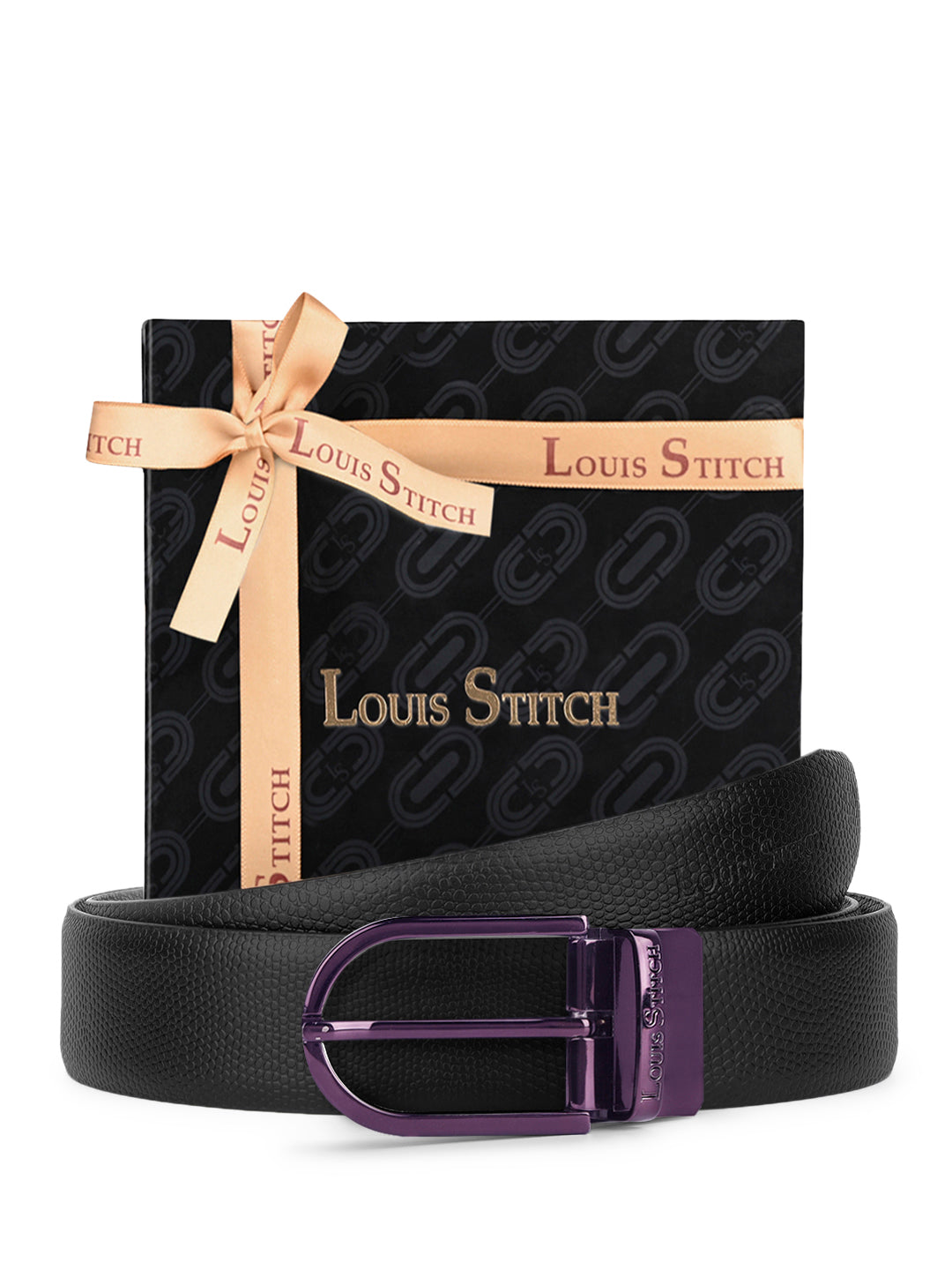 Men's Black & Brown Formal Italian Leather Reversible Belt For Men