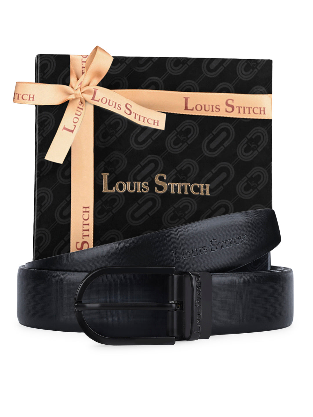 Men's Black & Brown Formal Italian Leather Reversible Belt For Men