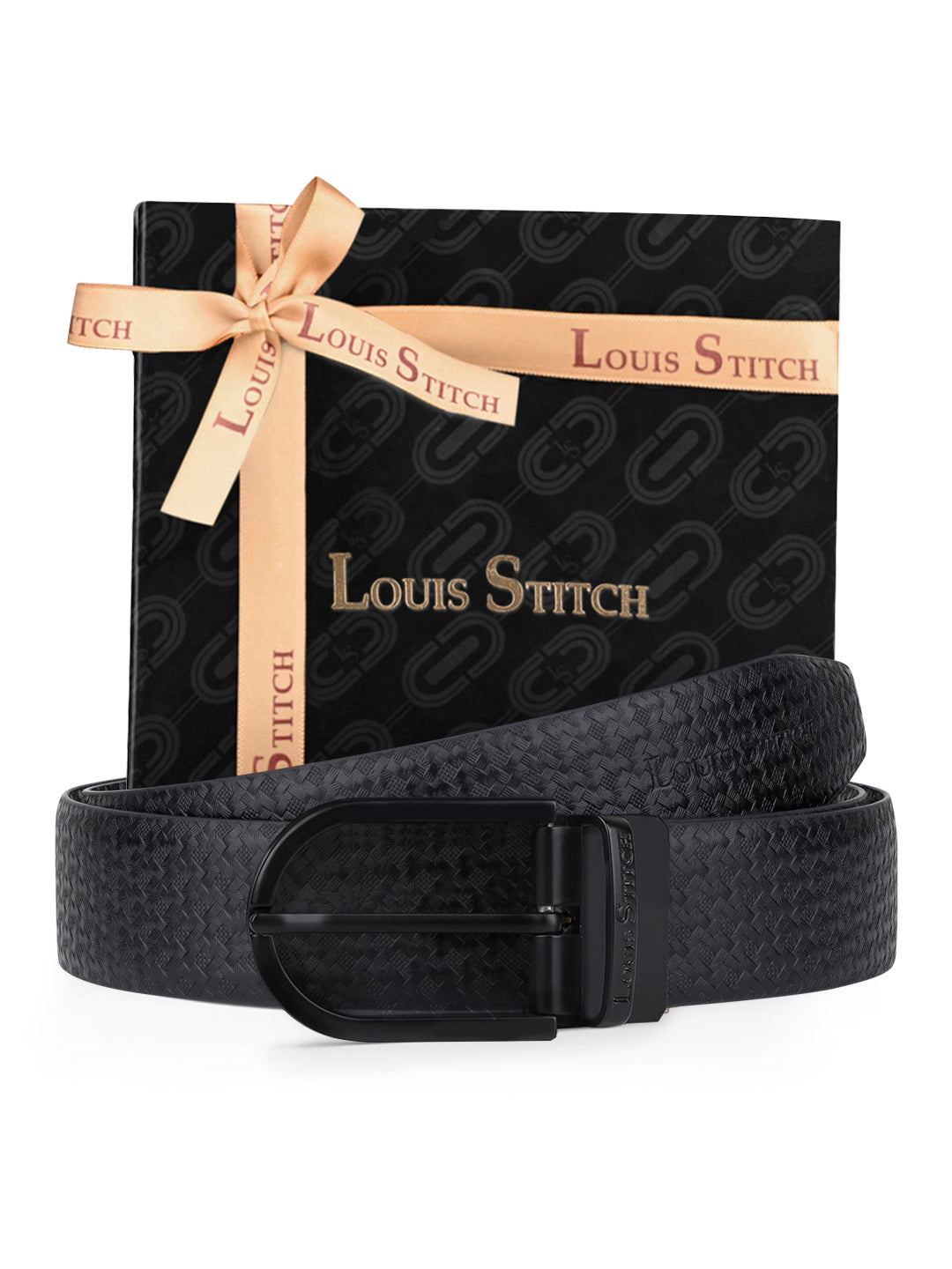 Men's Black & Brown Formal Italian Leather Reversible Belt For Men