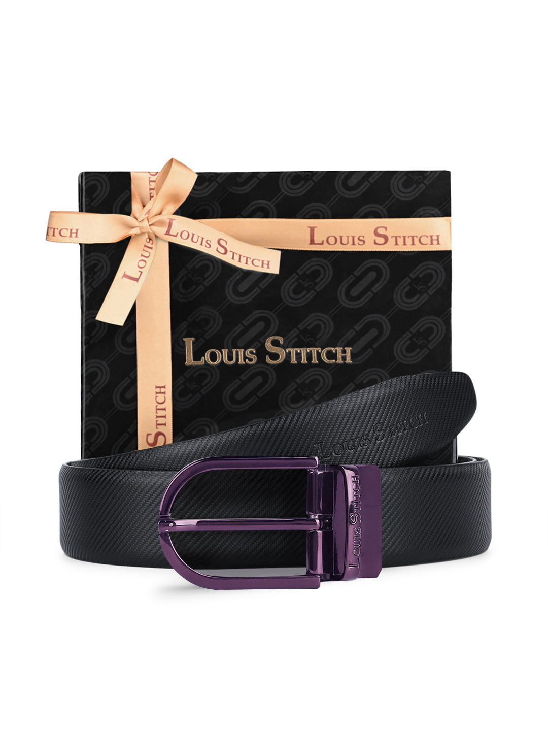 Men's Black & Brown Formal Italian Leather Reversible Belt For Men