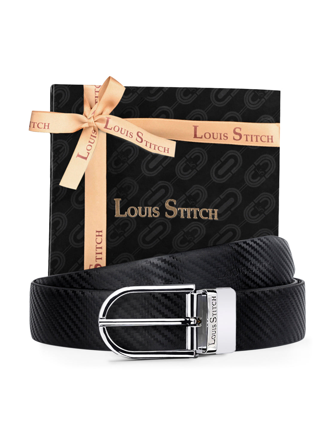 Men's Black & Brown Formal Italian Leather Reversible Belt For Men