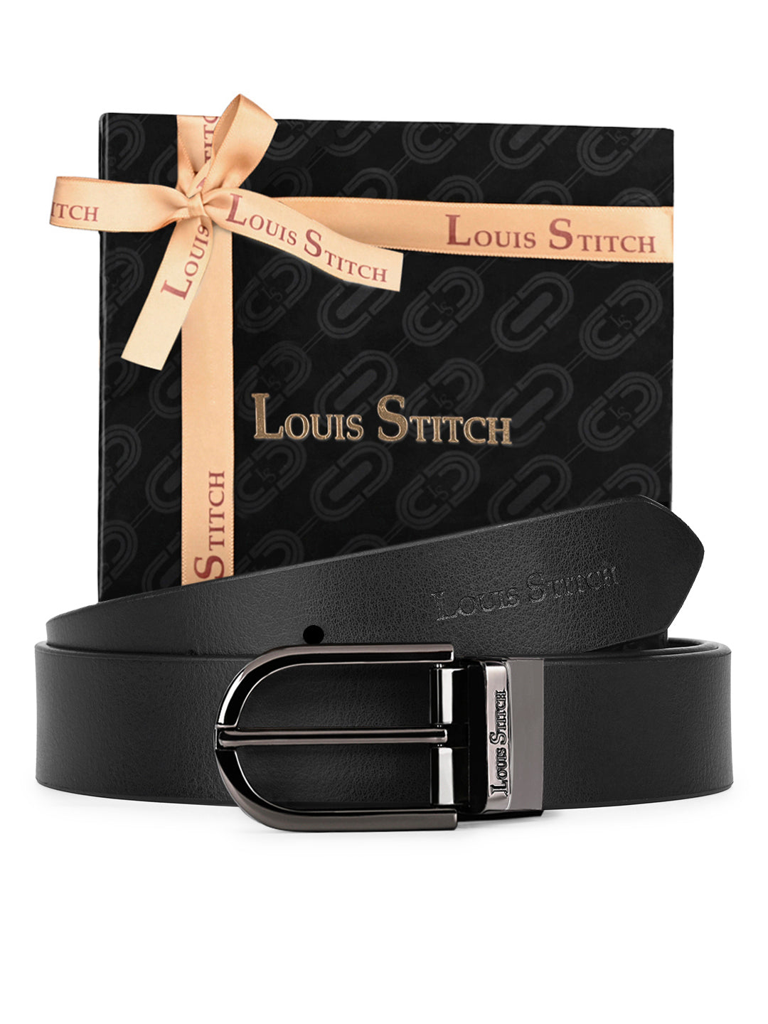 Men's Black & Brown Formal Italian Leather Reversible Belt For Men