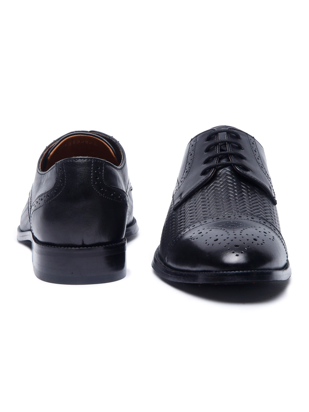 Jet Black Handmade Premium Italian Leather Weaved Oxfords