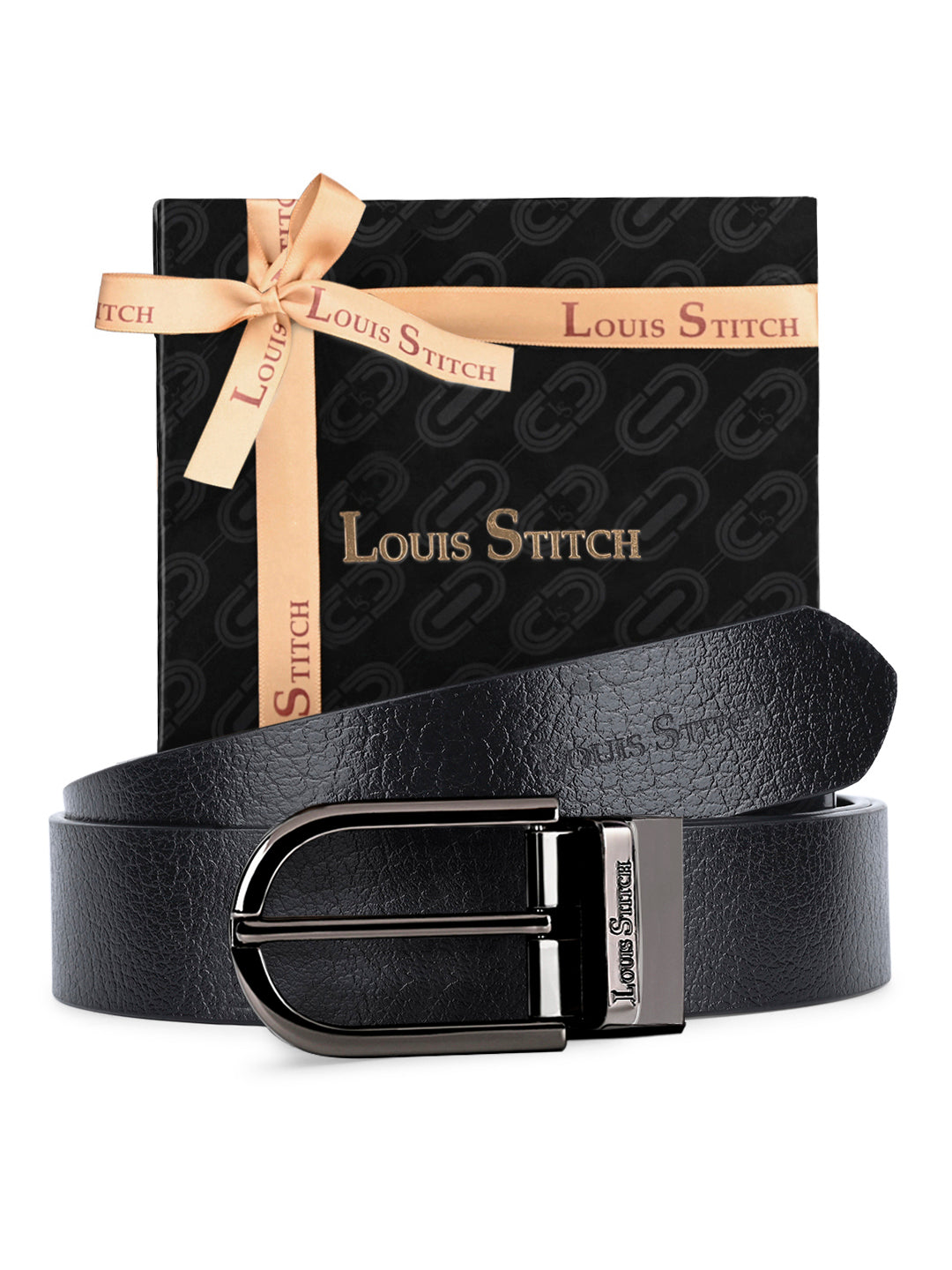 Men's Black & Brown Formal Italian Leather Reversible Belt For Men