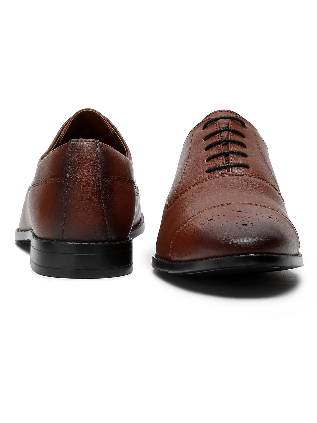 Russet Tan Handcrafted Captoe Style Comfortable Laceups Shoes