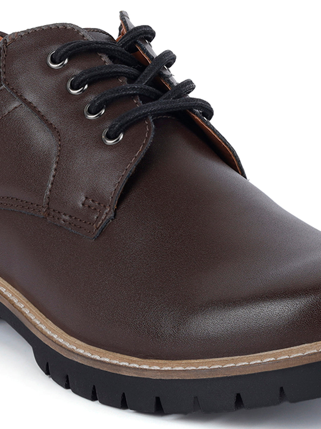 Brunette Brown Handcrafted Derby Lace Up Boots