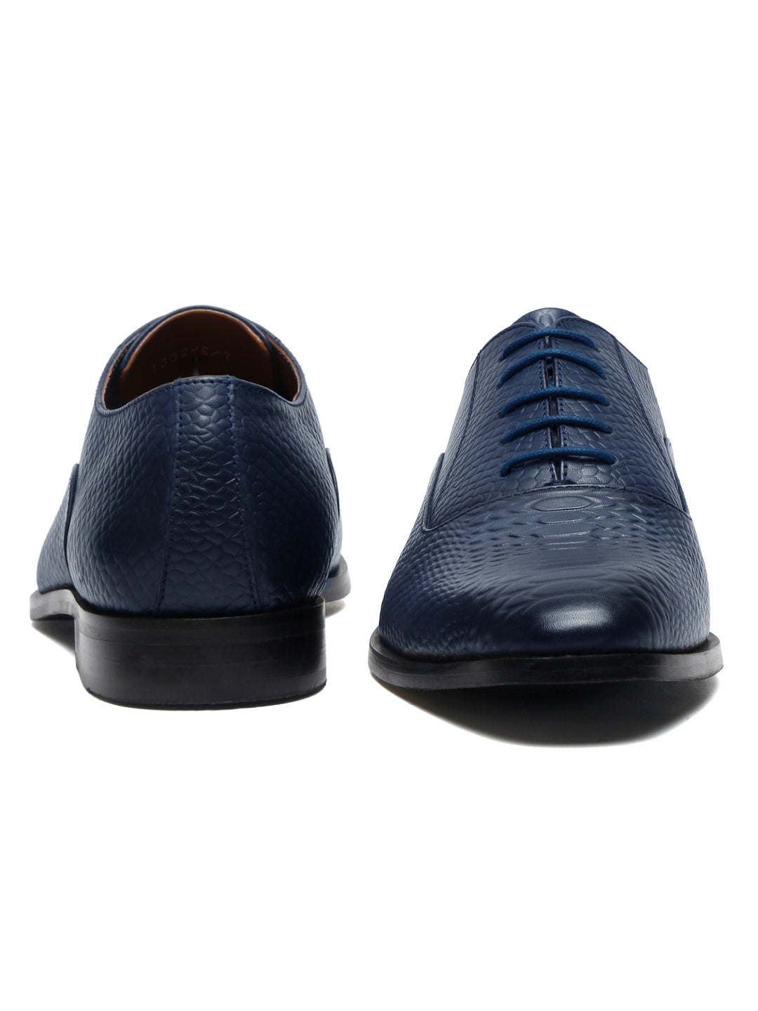 Federal Blue Handmade Premium Italian Leather Derby Shoes