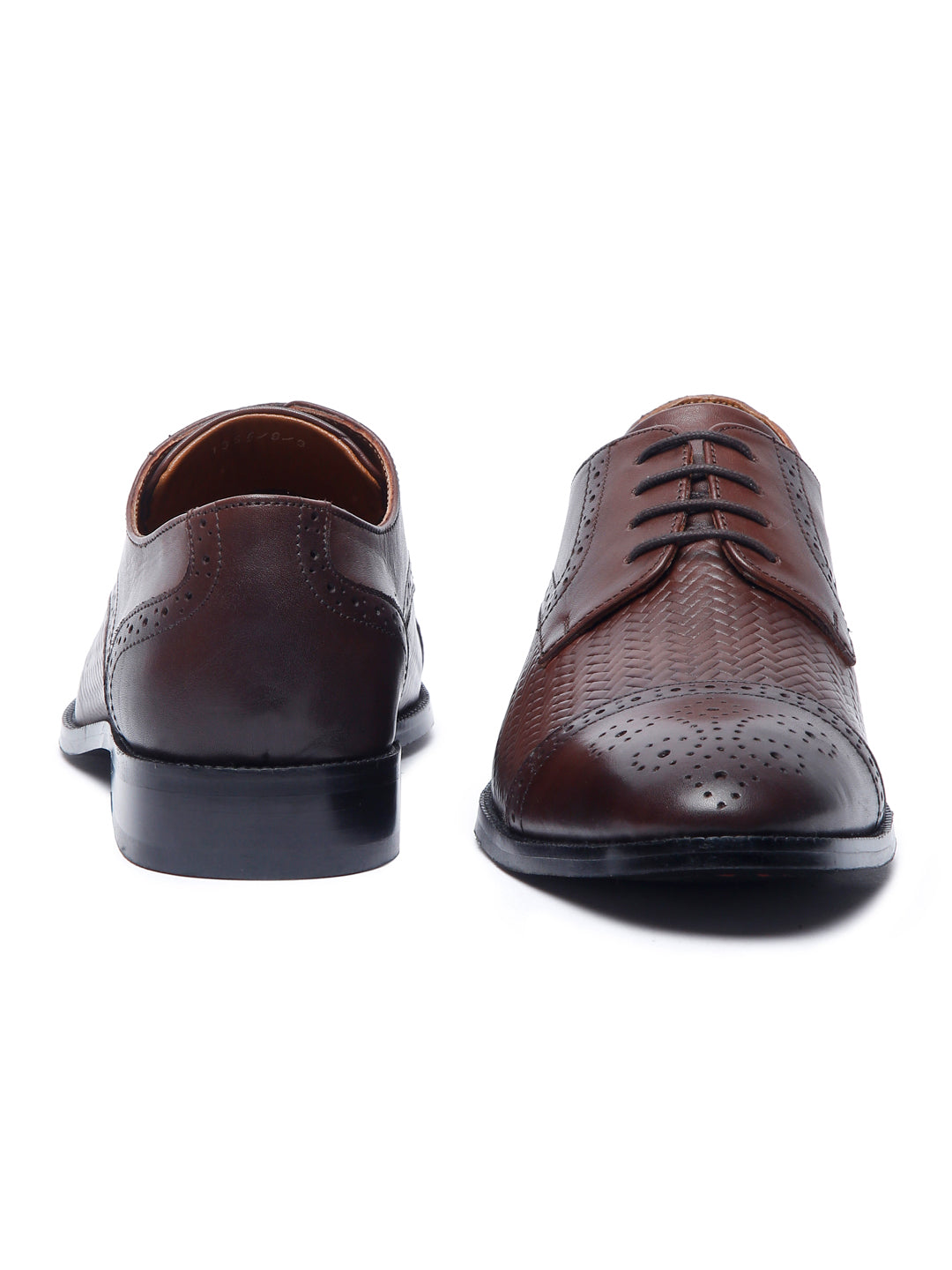 Brunette Brown Handmade Premium Italian Leather Weaved Oxfords
