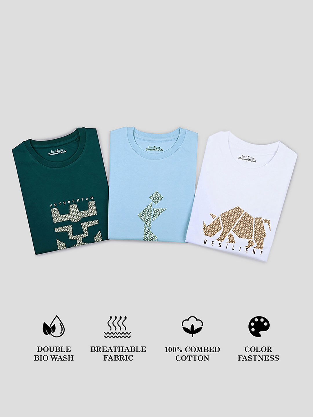 Men's Super Combed Cotton Regular Fit Pack of 3 Roundneck T-shirts