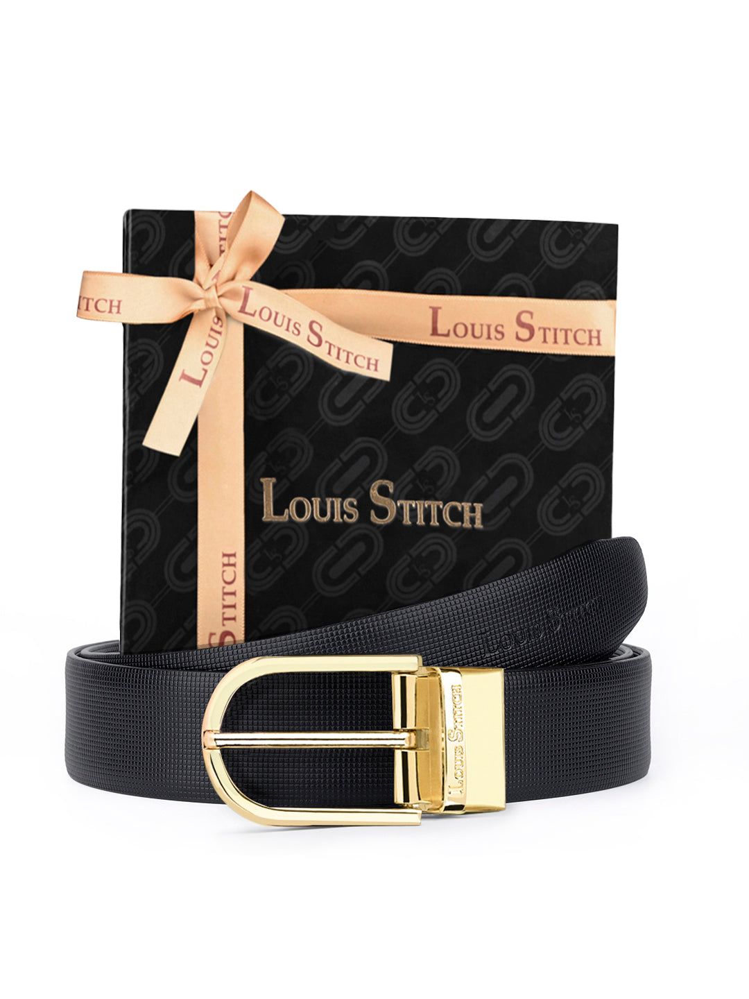 Men's Black & Brown Formal Italian Leather Reversible Belt For Men