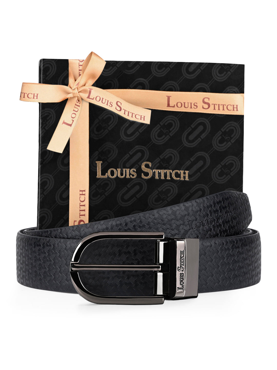 Men's Black & Brown Formal Italian Leather Reversible Belt For Men